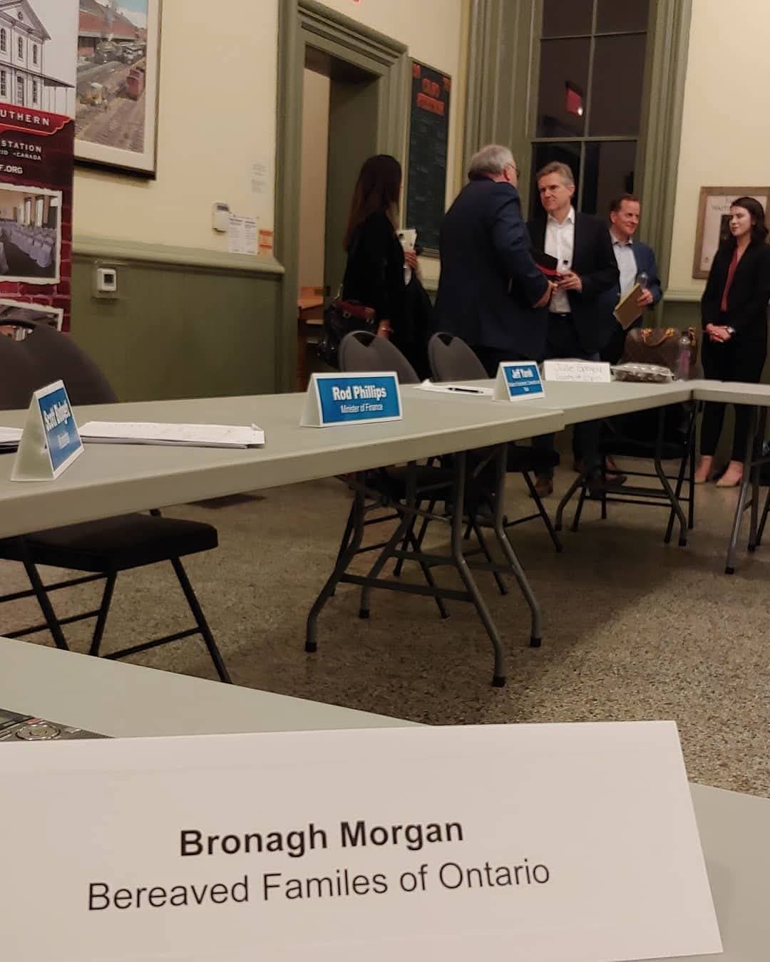 I was invited to budget tables from 2019-21 to talk about a provincial peer grief support strategy